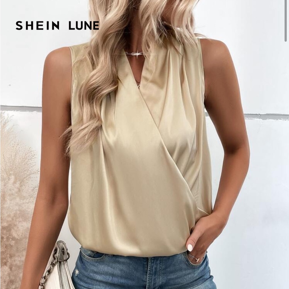 Elegant Gold Sleeveless Top